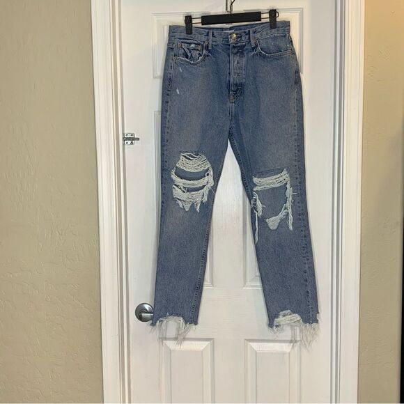 Grlfrnd Super High Rise Karolina Crop Jeans Keep It Moving Color Size 29 - Picture 8 of 12